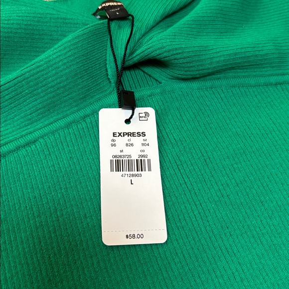 Express Emerald Ribbed Knit Top - Picture 2 of 3